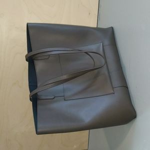 Margot Vegan Leather tote grey brown